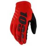Gants cross 100% BRISKER ROUGE 2024