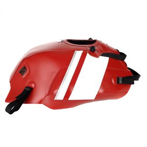 Rouge fonce deco blanc lisere argent