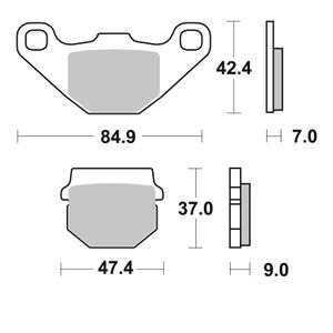 544SI Sinter Métal Fritté Racing arrière