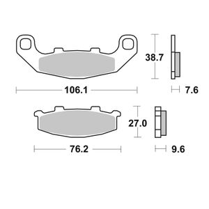 615LS Sinter Métal Fritté arrière