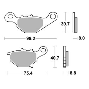 820SI Sinter Métal Fritté arrière