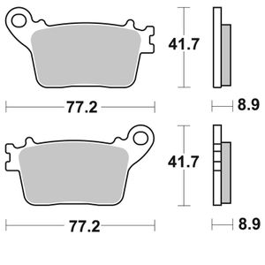 834LS Sinter Métal Fritté arrière
