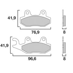 Delanteras lado izquierdo/derecho de metal sinterizado (según modelo)