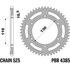 Gehärtetes Kettenrad C45 Stahl 4385 - 525