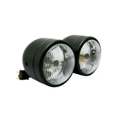 OPTIQUE MOTO DOUBLE DIAM 90 mm LAMPE H4 FEU POSITION MAT ENTRAXE FIXATION 210mm HOMOLOGUE CE