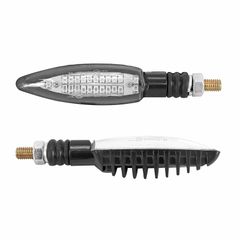 SEQUENTIEL MOTO SAGATA 24 LEDS BASE ABS TRANSPARENT - L 103mm - H 25mm 26mm HOMOLOGUE CE PAIRE