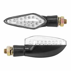 MOTO HIRO 18 LEDS BASE ABS TRANSPARENT - L 99mm - H 30mm 40mm HOMOLOGUE CE PAIRE