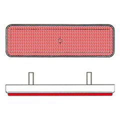 retro-reflector rechthoekig 96x27mm rood