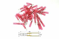 KRIMPKOUS MET RONDE KLEM MANN-Ø0,5/1,5 -PACK X50 TRANSPARANT ROOD