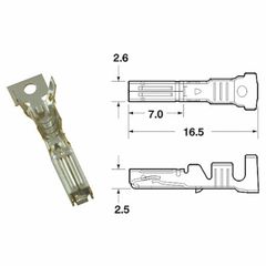 STANDAARD VROUWELIJKE KLEM Ø 0,85/1,25 - PACK X50 TYPE 060 AM
