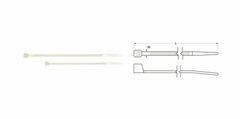 Nylon collars 3.6x203mm white 100 pieces