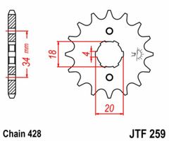 JT 428SR 14/50 - standardní řetězová kola
