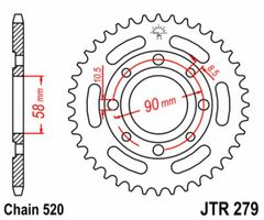 JT 520H 14/31 - standardní řetězová kola