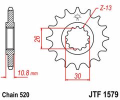 JT 520ZVX3 17/47 - standardní ozubené kolo