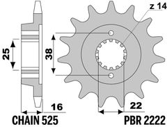 PBR 525 ZVX3 - 15/41 - 104 Ocelová posilněná koruna