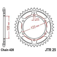 JT 428 DEH - 13/60 - 136 Ocelový standardní řetězový kolečko