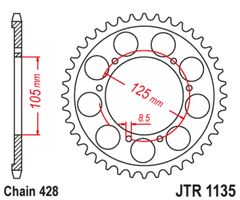 JT 428 DEH - 13/62 - 138 Couronne acier standard