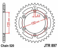 JT 520ZVX3 14/45 - 114 standardní řetězová kola