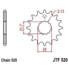 JT 525MVXZ2 - 17/45 - 120 Ocelová standardní koruna