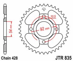 JT 428SR 16/45 - standardowa zębatka