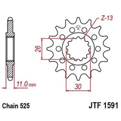 JT 525SRX2 16/46 - standard kedja