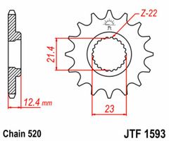 JT 520 SRX2 - 14/38 - 92 Couronne acier standard