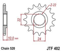 JT 520 MVXZ2 - 16/47 - 112 Couronne acier standard