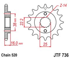 JT 520 ZVX3 - 15/41 - 100 Standard stålkrans