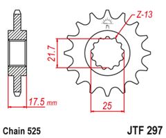 JT 525 SROZ2 - 15/41 - 116 Standard stålkrans