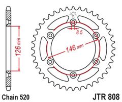 Selbstreinigendes Stahlritzel hinten 808 - 520