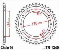 Standard Stahlritzel hinten 1340 - 525