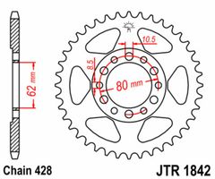 Steel Standard Rear Sprocket 1842 - 428