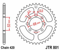 Steel Standard Rear Sprocket 801 - 420