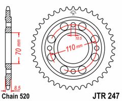 Standard Stahlritzel hinten 247 - 520