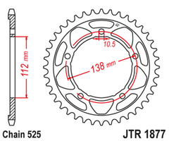 SPROCKET acier standard 1877 - 525