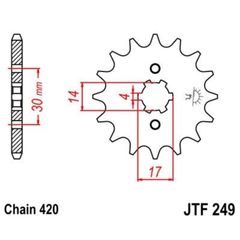 Staal standaard voortandwiel 249 - 420