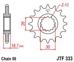 acier standard - 530 14 dents
