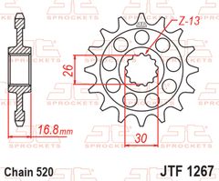 acier anti - bruit 1267 - 520 16 dents