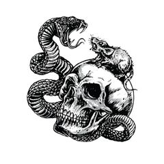 MINI SKULL SNAKE RAT 60x80mm
