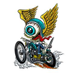 MINI FLYING EYEBALL BIKER 60x80mm