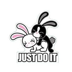 MINI VILAIN LAPIN JUST DO IT 60x80mm