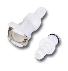 Quick Connector Ø6mm Single Shut Off White