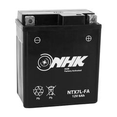 12V 6 Ah NTX7L FA SANS ENTRETIEN PRETE A EMPLOI Lg114xL71xH131mm ACTIVEE EN USINE QUALITE PREMIUM - EQUIVALENT YTX7L