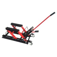 LEVE - CRIC HYDRAULIQUE CAPACITE 680 Kg 4 ROULETTES HAUTEUR MAXI 37,5 cm MINI 11 cm 600x310mm
