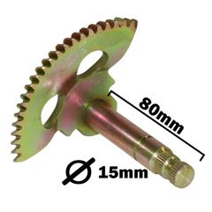 AXE-PIGNON DE KICK SCOOT ADAPTABLE CPI 50 OLIVER 2003+-KEEWAY 50 MATRIX 2006-MALAGUTI 50 F12 2007+ (DIAM 15mm, L 80mm, 32 CANNEL