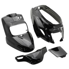 CARROSSERIE-CARENAGE SCOOT ADAPTABLE MBK 50 BOOSTER 2004+-YAMAHA 50 BWS 2004+ NOIR BRILLANT (KIT 4 PIECES) -P2R-