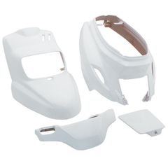 CARROSSERIE-CARENAGE SCOOT ADAPTABLE MBK 50 BOOSTER 2004+-YAMAHA 50 BWS 2004+ BLANC BRILLANT (KIT 4 PIECES) -P2R-