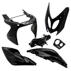ADAPTABLE SCOOTER BODYWORK-FAIRING MBK 50 NITRO 1997+2012-YAMAHA 50 AEROX 1997+2012 GLOSS BLACK (KIT 6 PIECES) -P2R-