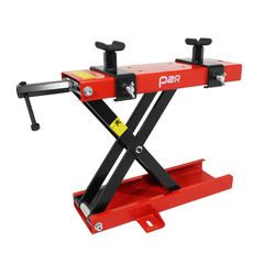 LEVE - PONT MECANIQUE A VIS SUPPORTS ACIER ROUGE HAUTEUR min 90mm - max 405mm