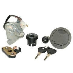 CONTACTEUR A CLE SCOOT ADAPTABLE MBK 50 NITRO 1997+2002-YAMAHA 50 AEROX 1997+2002 (5 FILS) (AVEC SERRURE DE SELLE + BOUCHON ESSE